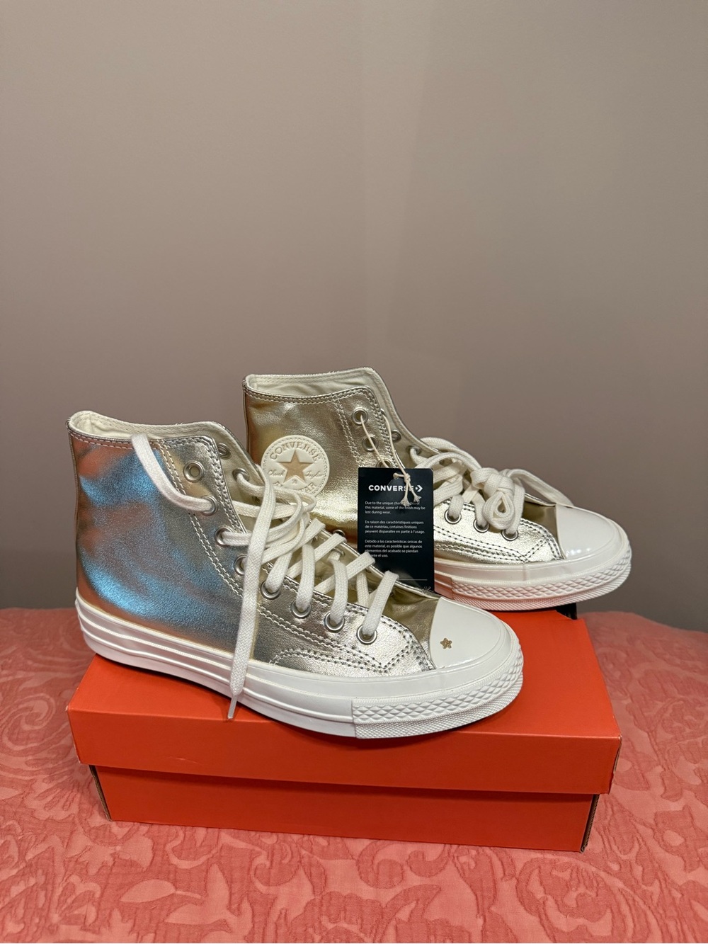 Converse Chuck Taylor 70 High-Top Sneakers Light Gold with White Cream Soles